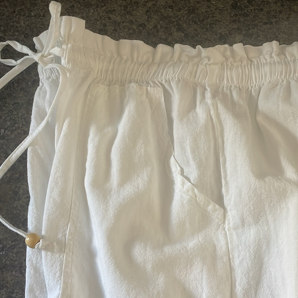 Women’s White Drawstring Pants - Picture 3 of 3